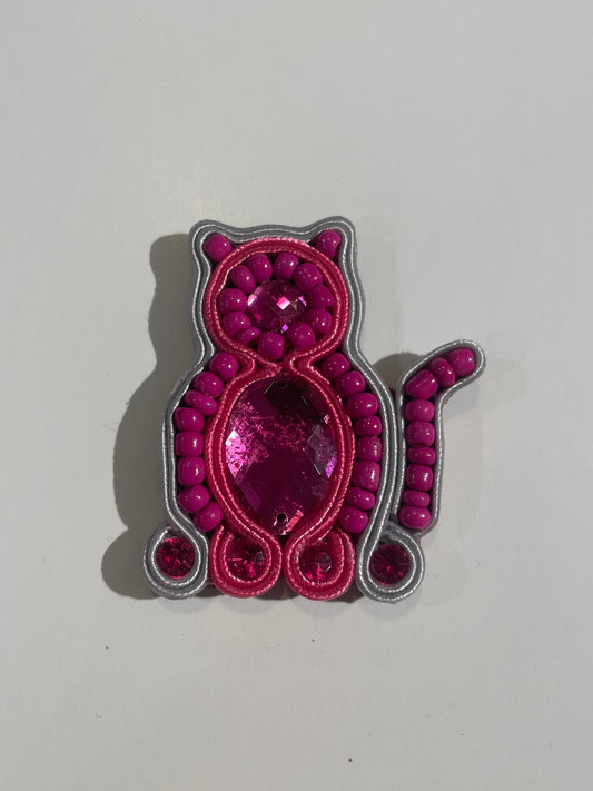 Broche Feline Rose